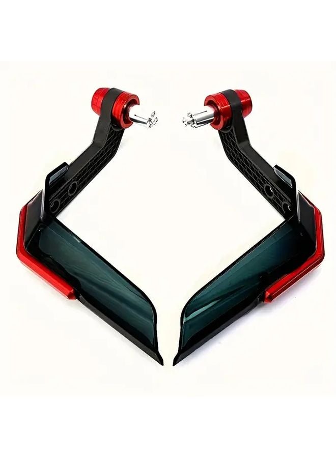 Heavy Duty Motorcycle Windshield Hand Guards Red Frame Windproof Scratch Resistant - Image 3